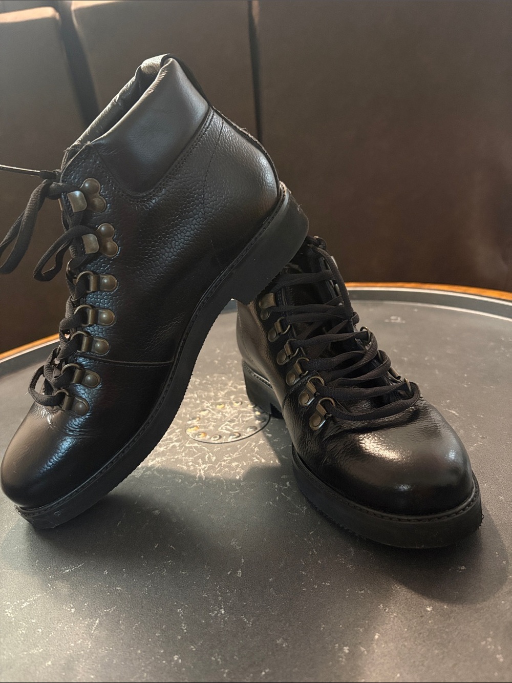 BOEMOS Women’s leather lace up booties LIKE NEW